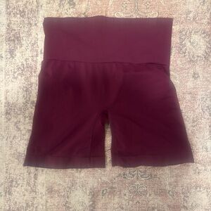 SKIMS Burgundy High-Waist Shorts